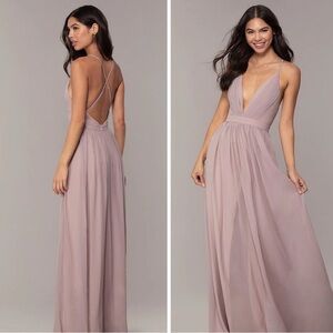 Lulus Women's Chiffon Simply Prom Mauve Gown Maxi Dress Cocktail Prom XS